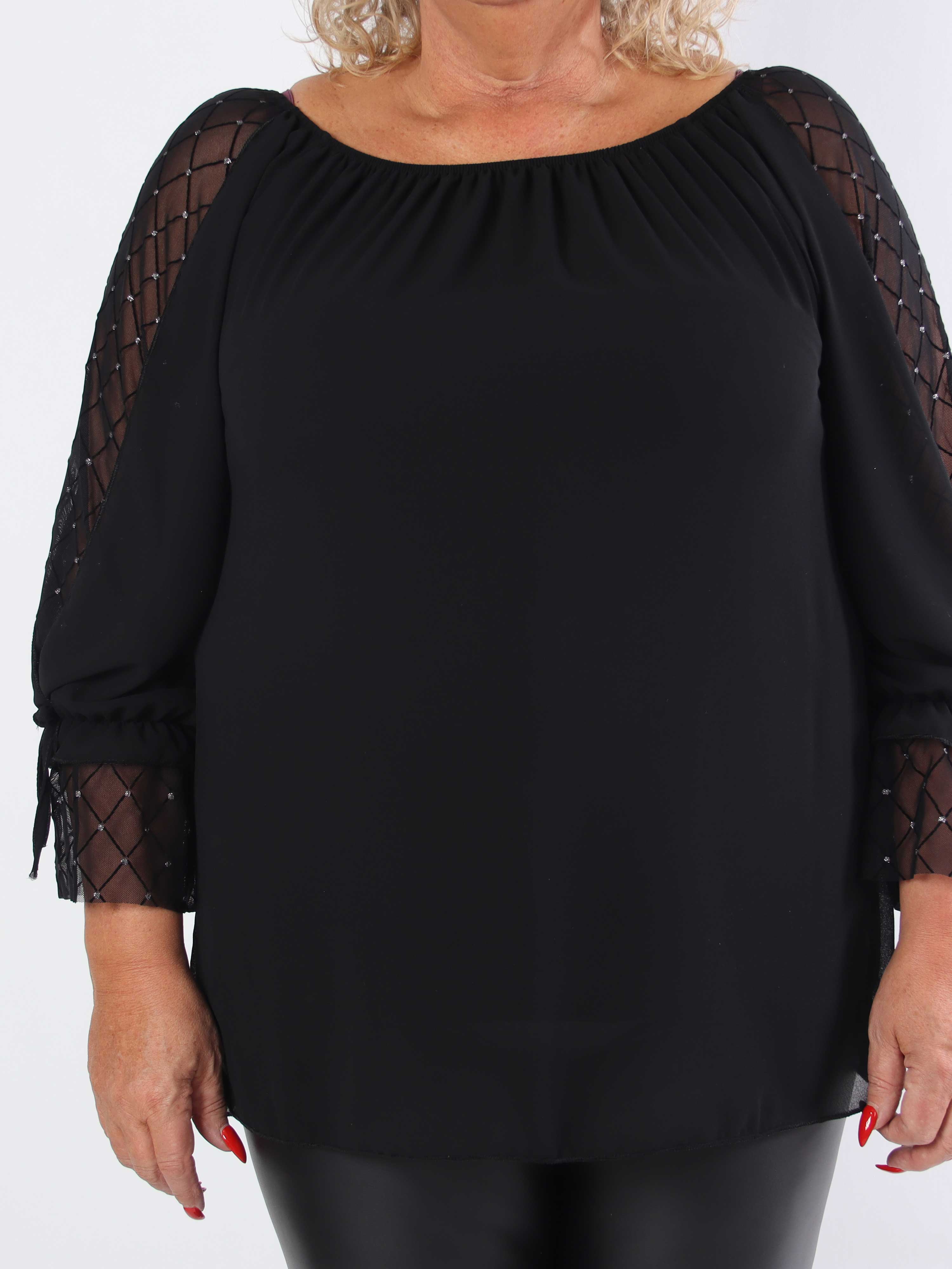 Ninell - Plus size chiffongtunika med vackra ärmar